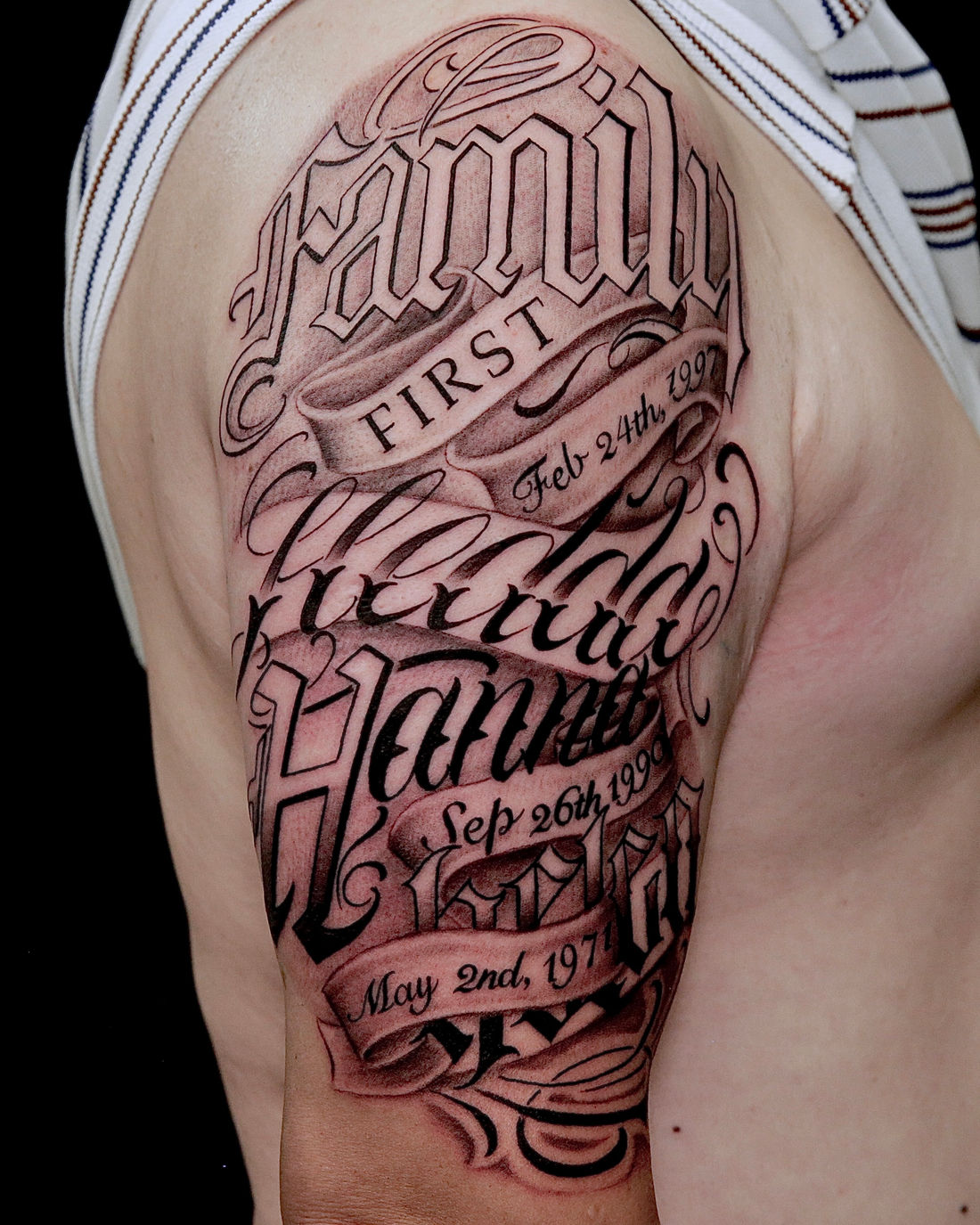 Lettering colour tattoo